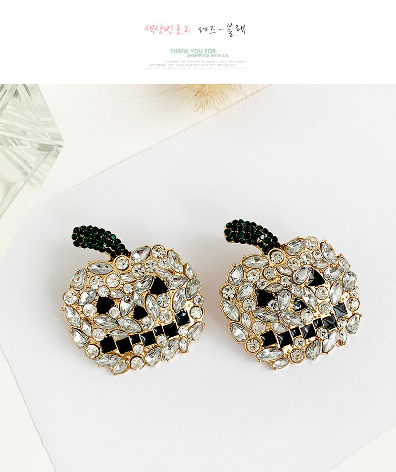 Fashion White Alloy Studded Pumpkin Stud Earrings,Stud Earrings