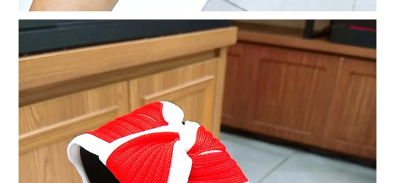 Fashion Red And White Knotted Headband Wide-brimmed Color Matching Knotted Woolen Headband,Head Band