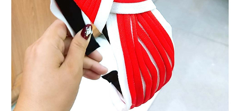 Fashion Red And White Knotted Headband Wide-brimmed Color Matching Knotted Woolen Headband,Head Band