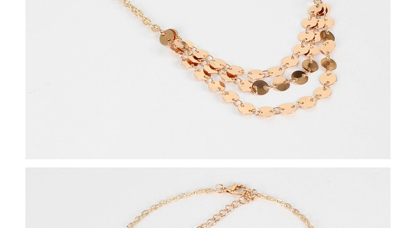 Fashion Gold Sequined Multi-layer Necklace,Multi Strand Necklaces