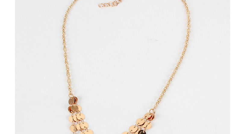 Fashion Gold Sequined Multi-layer Necklace,Multi Strand Necklaces