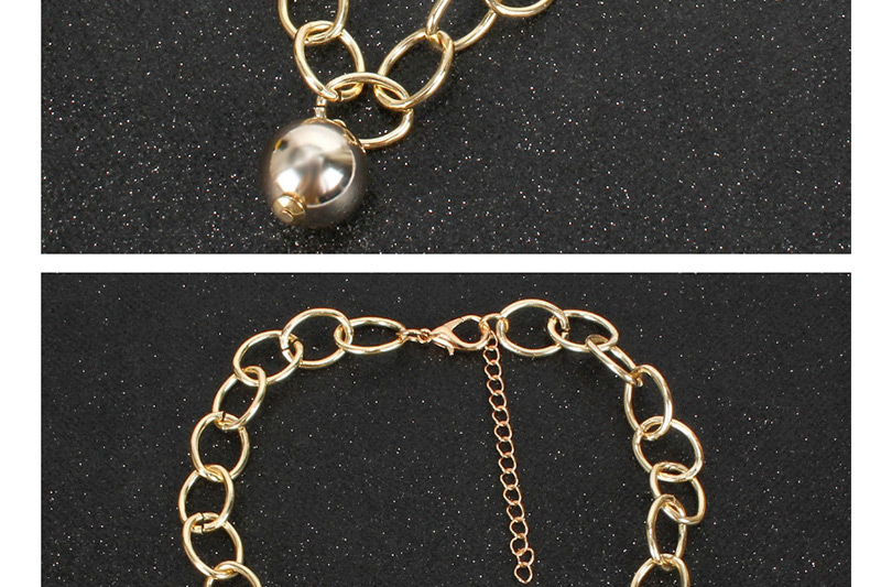 Fashion Gold Thick Chain Metal Ball Necklace,Pendants