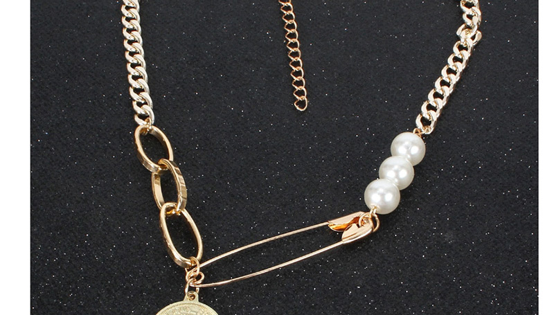 Fashion Gold Single Layer Round Chain Necklace,Pendants