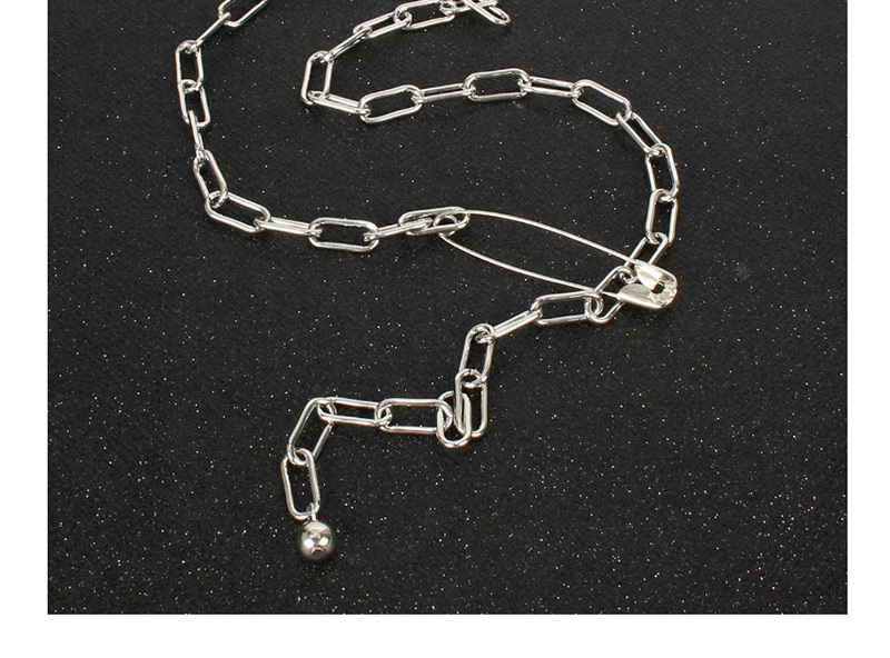 Fashion White K Oval Chain Chain Pin Necklace,Multi Strand Necklaces