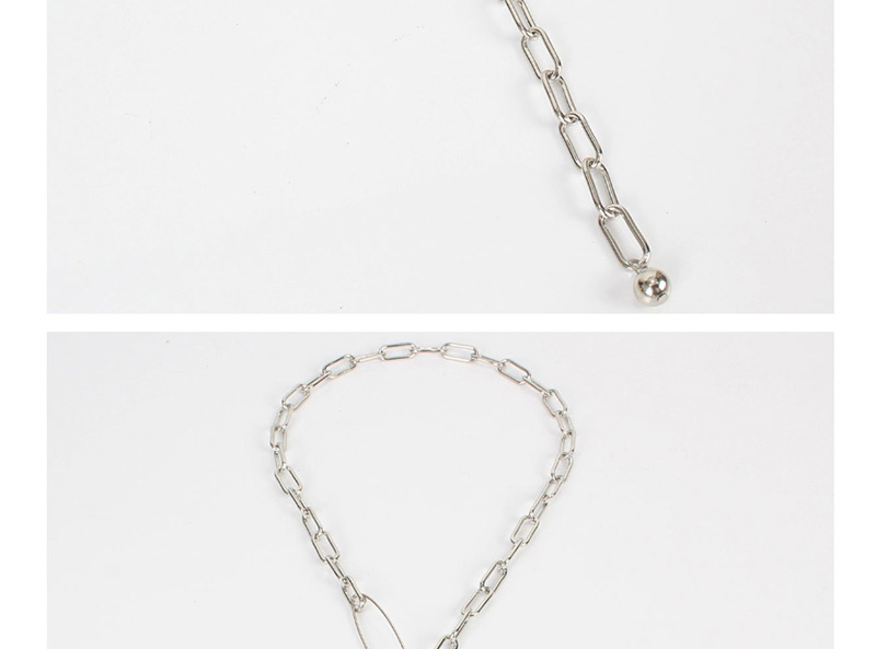 Fashion White K Oval Chain Chain Pin Necklace,Multi Strand Necklaces