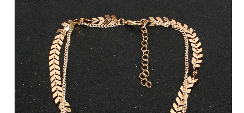 Fashion Gold Fishbone Aircraft Chain Necklace,Multi Strand Necklaces