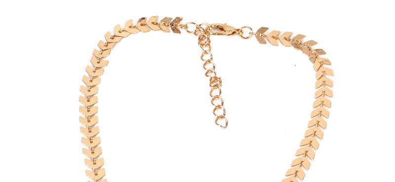 Fashion Gold Gold-plated Fishbone Necklace,Chains