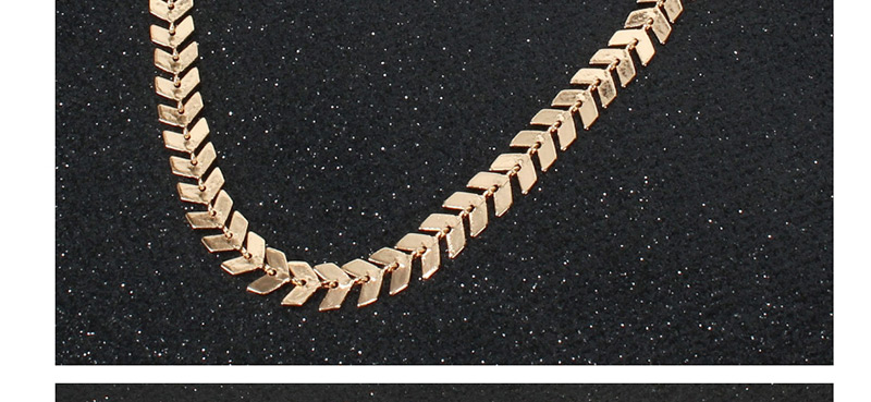 Fashion Gold Gold-plated Fishbone Necklace,Chains