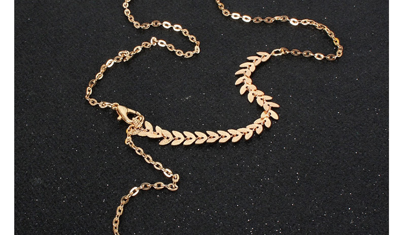 Fashion Gold Fish Bone Imitation Pearl Necklace,Multi Strand Necklaces
