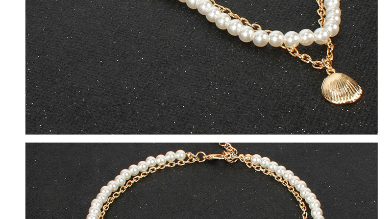 Fashion Gold Imitation Pearl Shell Necklace,Multi Strand Necklaces