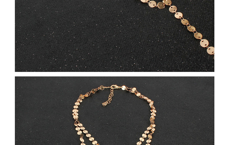 Fashion Gold Glossy Round Chain Gold-plated Necklace,Multi Strand Necklaces