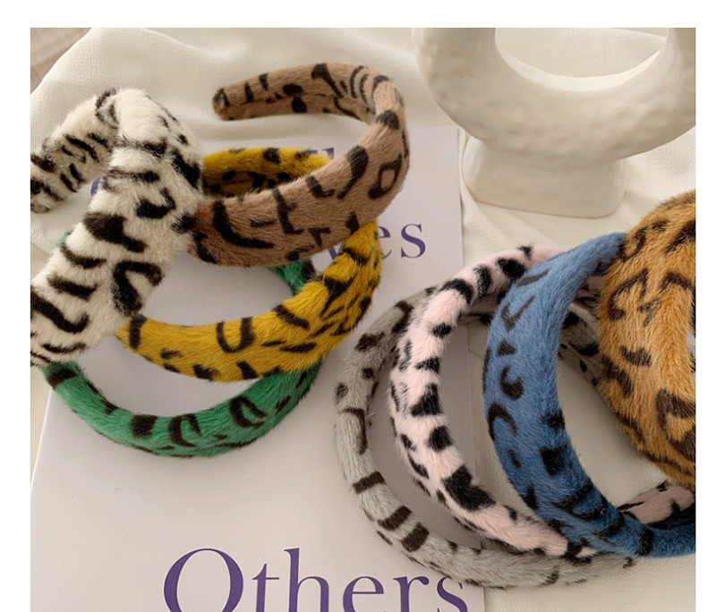 Fashion Coffee Color Leopard Plush Wide Faux Fur Card,Head Band