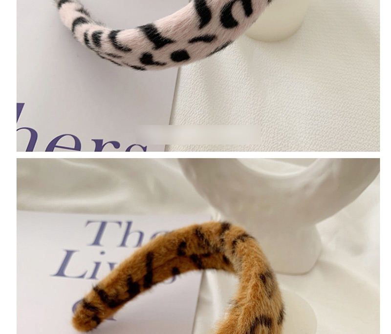 Fashion Caramel Leopard Plush Wide Faux Fur Card,Head Band
