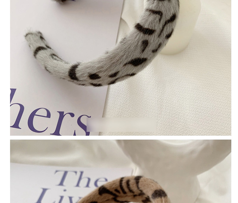 Fashion White Leopard Plush Wide Faux Fur Card,Head Band
