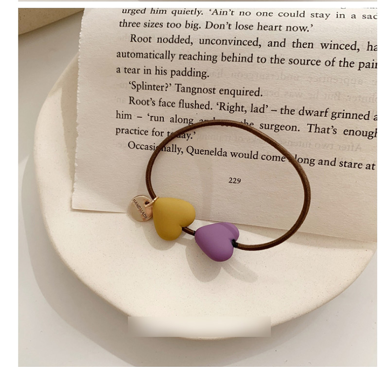 Fashion Pumpkin Beads - Purple Yellow Powder Contrast Hair Rope,Hair Ring