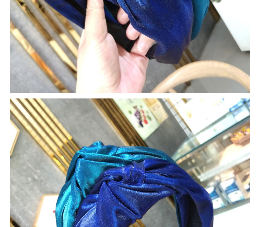 Fashion Ink-blue Colour Wide-brimmed Gold Wire Forged Knotted Headband,Head Band