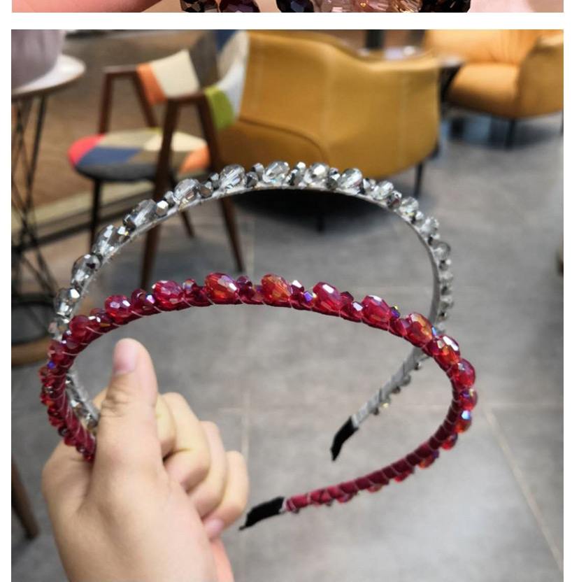 Fashion Light Pink Winding Beads Fine-edged Crystal Headband,Head Band