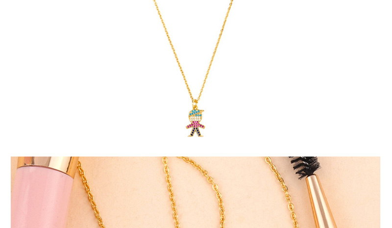 Fashion Child Copper Plated Boy Full Of Diamond Necklace,Necklaces