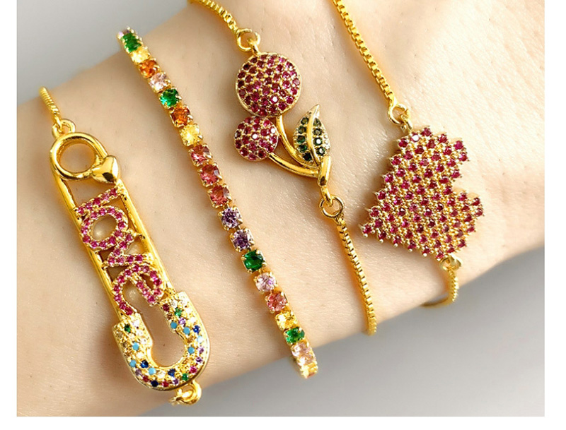 Fashion Gold Zircon Love Cherry Love Bracelet,Bracelets