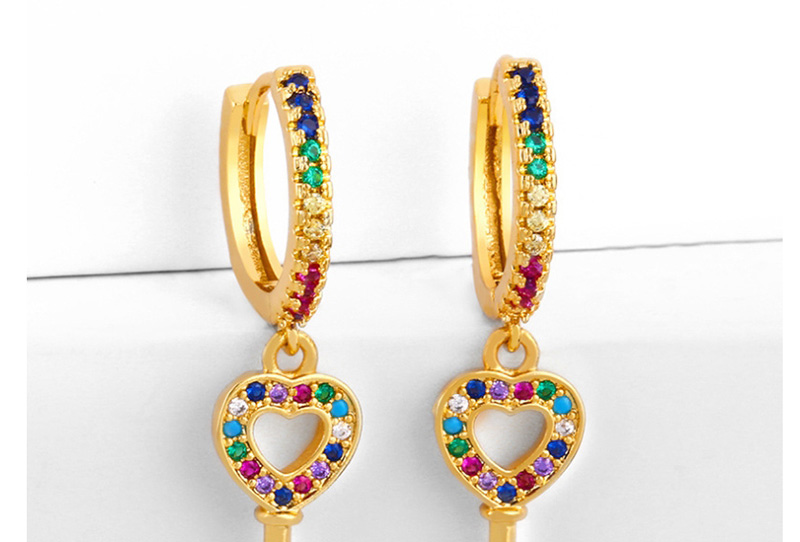 Fashion Iv Love Key Love Diamond Earrings,Earrings