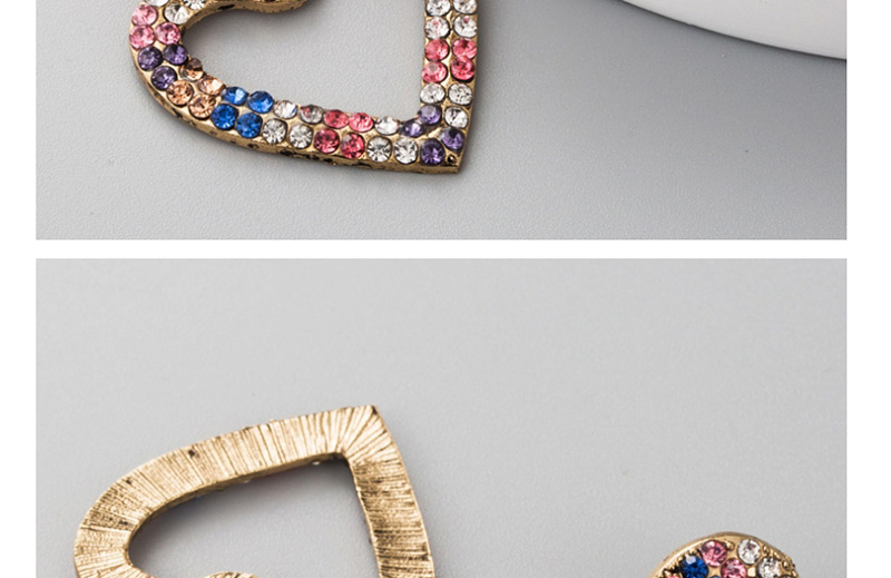 Fashion Color Long Heart-shaped Earrings With Rhinestone Stud Earrings,Drop Earrings