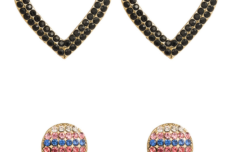 Fashion Color Long Heart-shaped Earrings With Rhinestone Stud Earrings,Drop Earrings