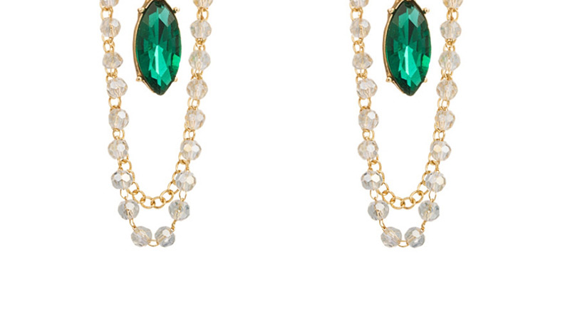 Fashion Gold Alloy Inlaid Jewel Fringed Crystal Earrings,Drop Earrings