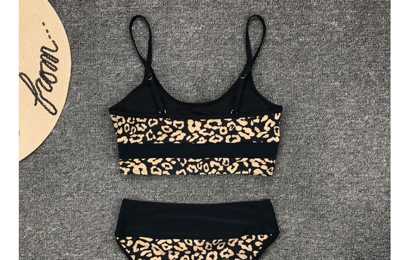 Fashion Leopard Leopard-printed High-waist Split Swimsuit,Bikini Sets