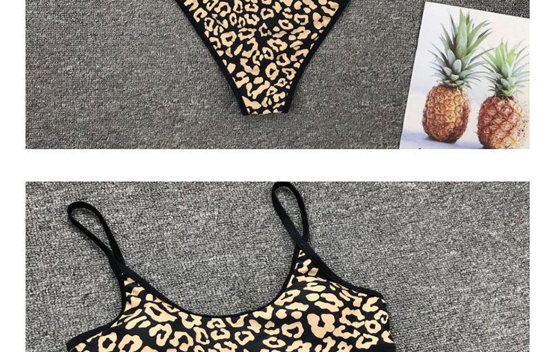 Fashion Leopard Leopard-printed High-waist Split Swimsuit,Bikini Sets