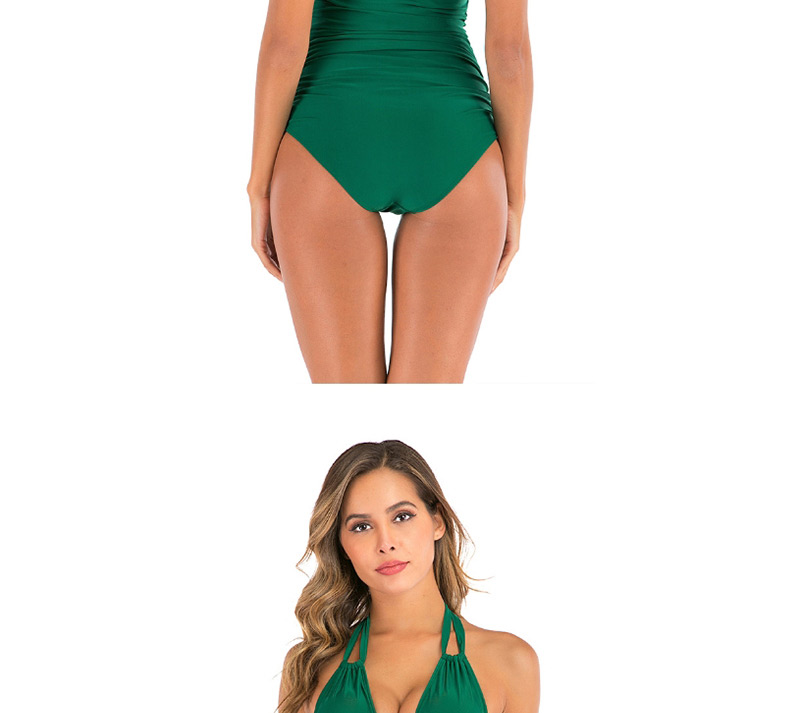 Fashion Green Halter Halter One-piece Swimsuit,One Pieces