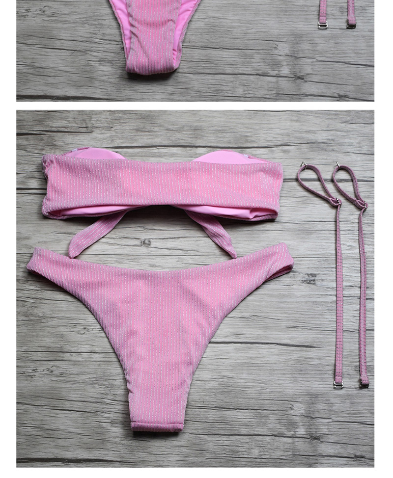 Fashion Pink Three-piece Suit With Veil Split Swimsuit,Bikini Sets