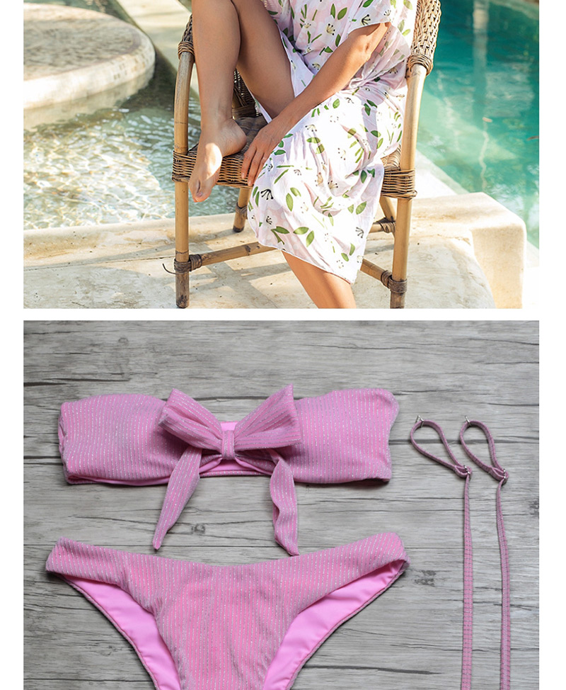 Fashion Pink Three-piece Suit With Veil Split Swimsuit,Bikini Sets