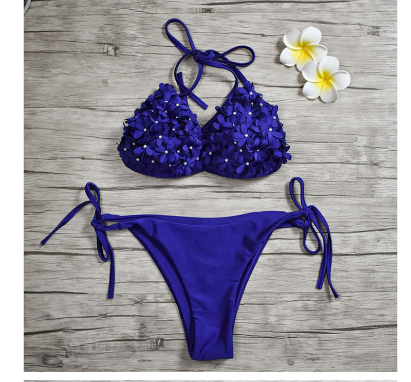 Fashion Coffee Color Flower Split Swimsuit,Bikini Sets