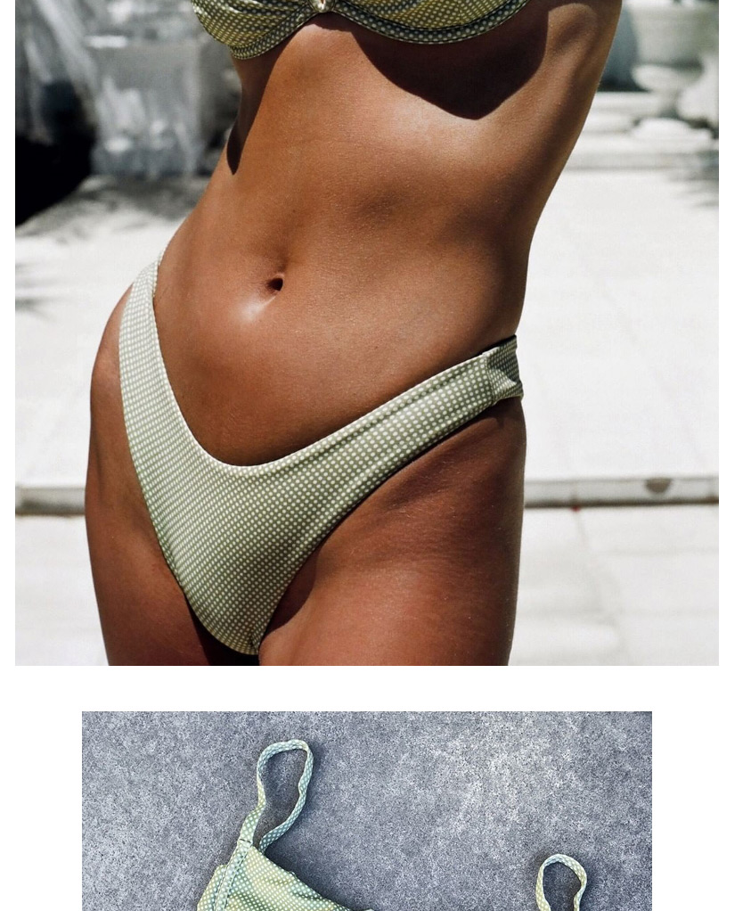 Fashion Beige Dot Steel Plate Split Swimsuit,Bikini Sets