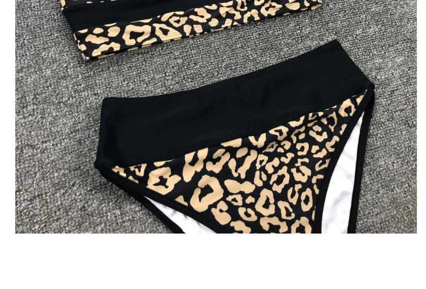 Fashion Leopard Print Stitching High Waist Split Swimsuit,Bikini Sets