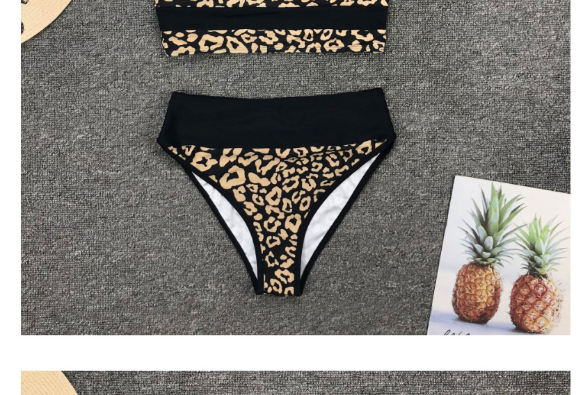 Fashion Leopard Print Stitching High Waist Split Swimsuit,Bikini Sets