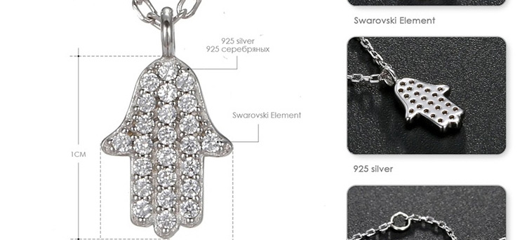 Fashion Silver  Silver Micro-inlaid Zircon Necklace,Pendants