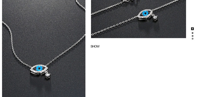 Fashion Silver  Silver Eyed Zircon Necklace,Pendants