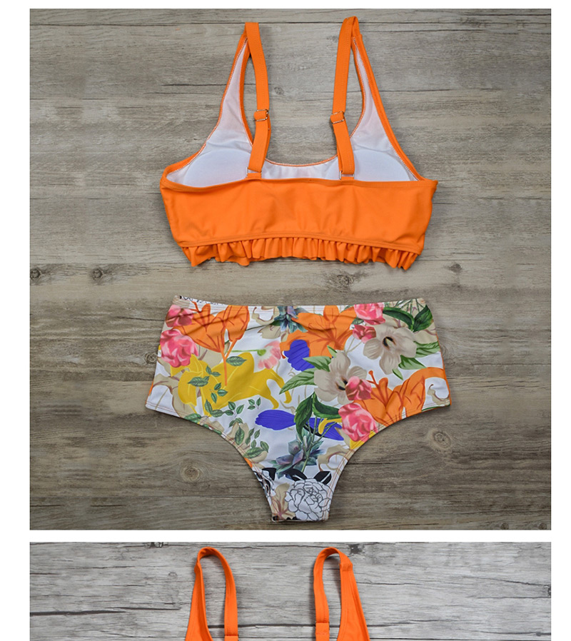 Fashion Photo Color High-waist Printed Veil Split Swimsuit,Bikini Sets