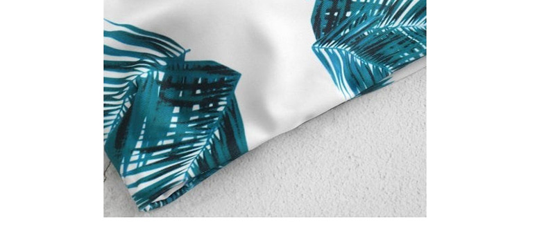 Fashion White Leaf Print Split Swimsuit,Bikini Sets