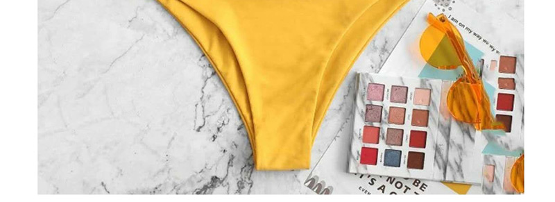Fashion White + Yellow Tube Top Triangle Cartoon Print Split Swimsuit,Bikini Sets