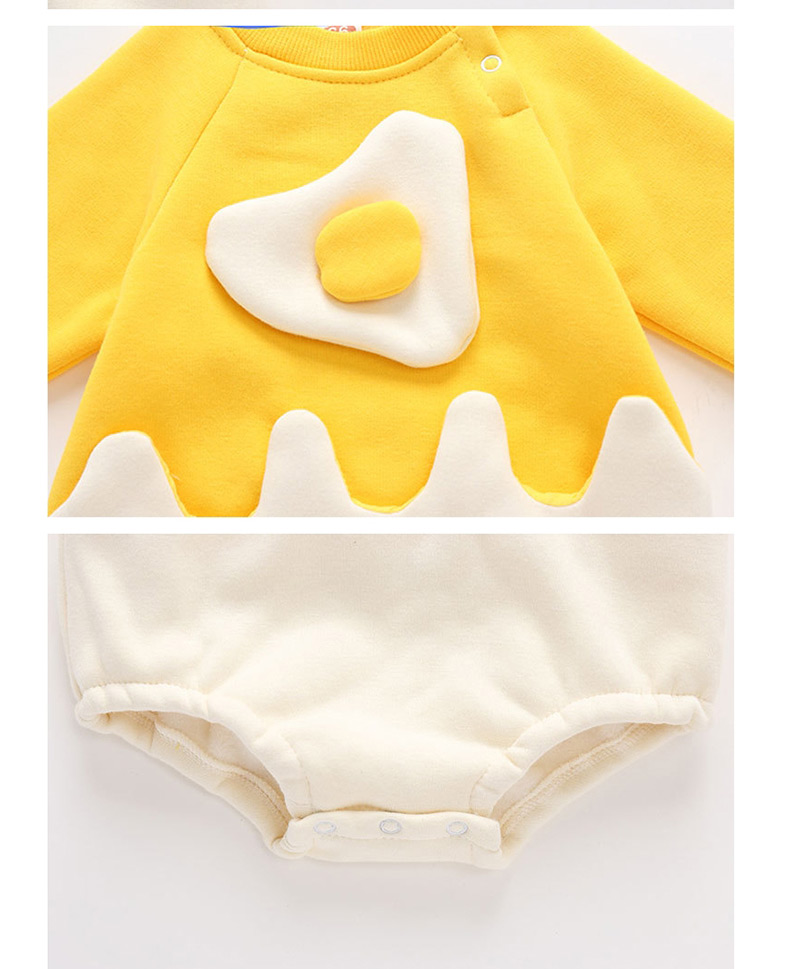Fashion Yellow Cartoon Egg Long Sleeve Blouse Headband,Kids Clothing