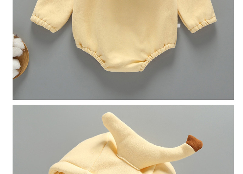 Fashion Yellow Plus Hooded Hooded Romper,Kids Clothing