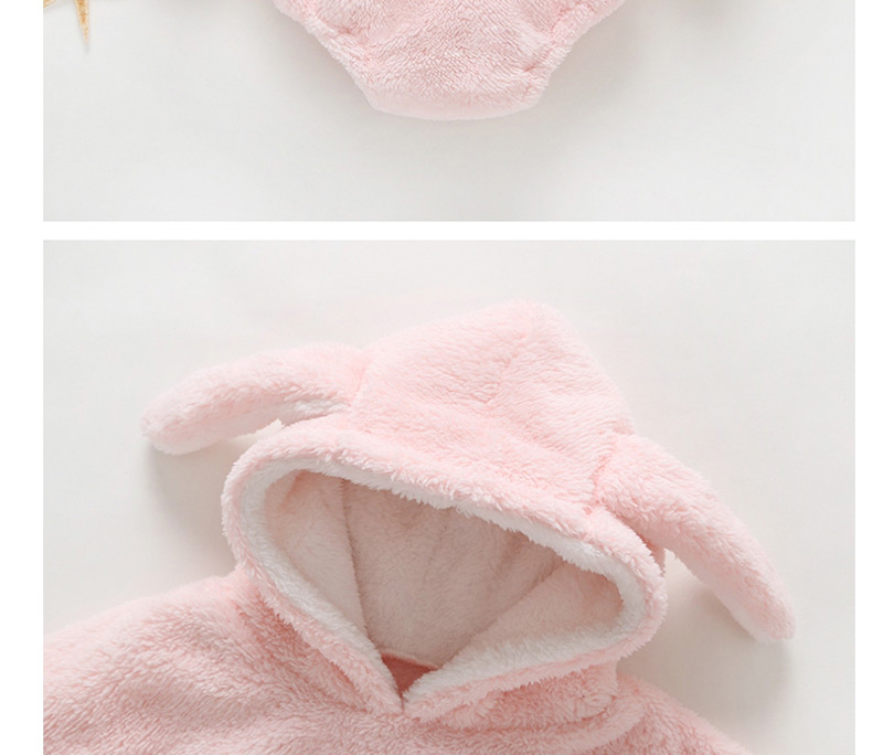 Fashion Beige Baby Velvet Rabbit Ears Long Sleeves Romper,Kids Clothing