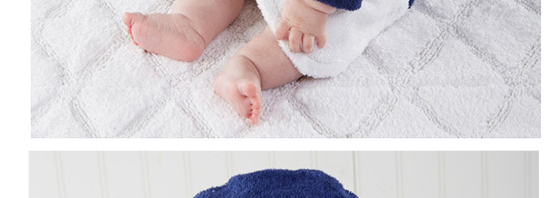 Fashion Dark Blue Flannel Baby Bathrobe,Kids Clothing