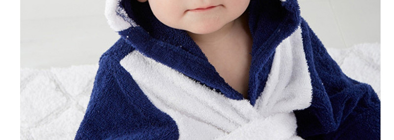 Fashion Dark Blue Flannel Baby Bathrobe,Kids Clothing