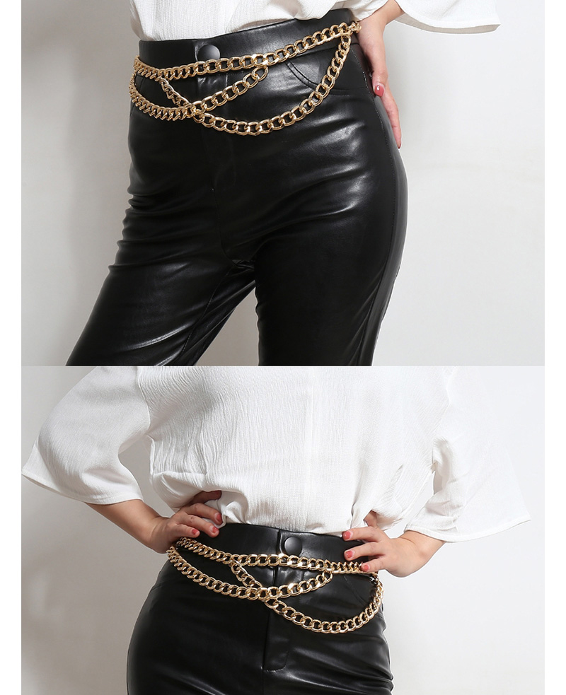 Fashion Gold Geometric Thick Chain Cross Tassel Waist Chain,Body Piercing Jewelry