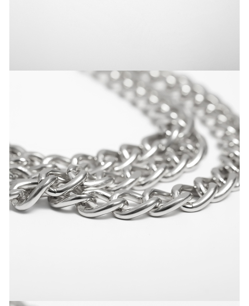 Fashion White K Geometric Thick Chain Cross Tassel Waist Chain,Body Piercing Jewelry