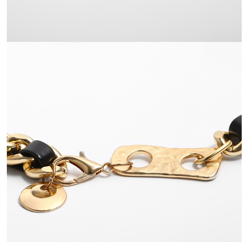 Fashion Gold Geometric Thick Chain Pu Double Hole Waist Chain,Body Piercing Jewelry