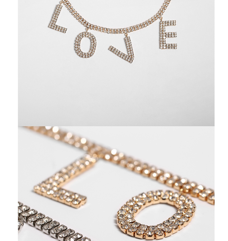 Fashion Gold Geometric Claw Chain Drill Hollow Love Letter Diamond Waist Chain,Body Piercing Jewelry